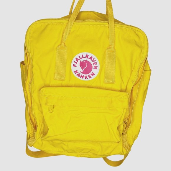 Fjallraven Kanken Handbags - Fjallraven Kanken Backpack Yellow Outdoor Bag *flaws